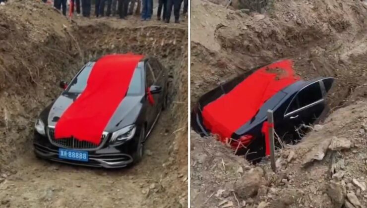 Çin’de Akılalmaz Cenaze: 20 Milyon TL’lik Mercedes’i Mezara Gömdüler