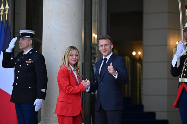 Emmanuel Macron Giorgia Meloni