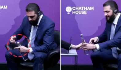 Dünya Bu Görüntüyü Konuşuyor: Ahmed Şara Şişe Kapağını Açamayınca Sunucu Devreye Girdi