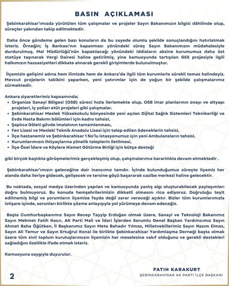 Şebinkarahisar Belediye Çalışmaları