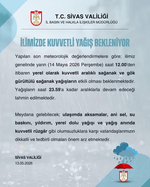 Sivas kuvvetli sağanak yağış
