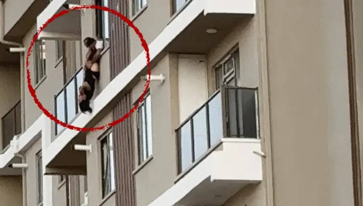 Aksaray’da Dehşet Anları: 7. Katta Ayaklarından Tutularak Son Anda Kurtarıldı