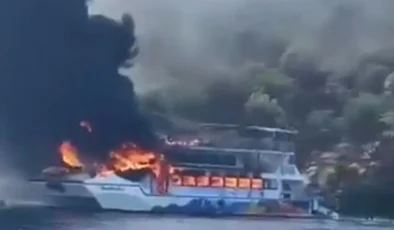 Tatil Beldesinde Korku Dolu Anlar: Gezi Teknesinde Alevler Yükseldi