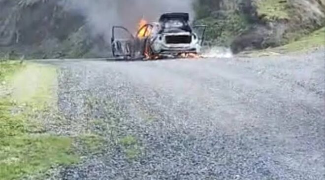 Giresun’da Korku Dolu Dakikalar: Alev Alan Araçtan Son Anda Çıktılar
