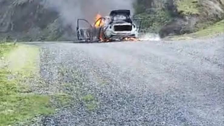 Giresun’da Korku Dolu Dakikalar: Alev Alan Araçtan Son Anda Çıktılar