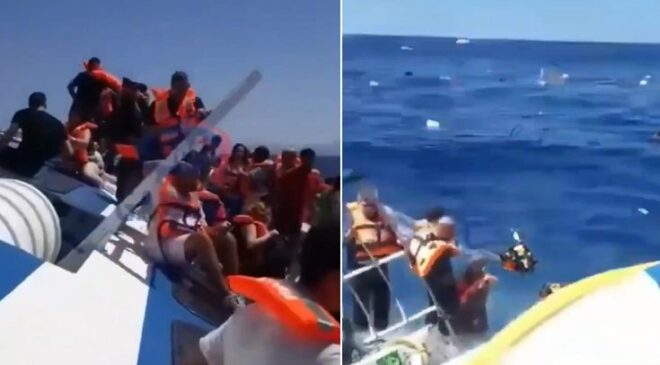 Girne Açıklarında Can Pazarı: Yolcu Gemisi Alabora Oldu, Dehşet Anları Kamerada